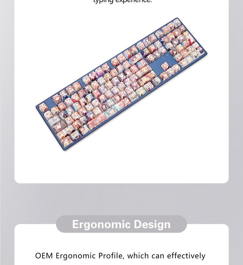 OMO cartoon anime beautiful young girl OEM profile Dye Sub Keycap for mechanical keyboard 60 87 104 tkl ansi xd64 bm60 bm68 OMO cartoon anime beautiful young girl OEM profile Dye Sub Keycap for mechanical keyboard 60 87 104 tkl ansi xd64 bm60 bm68
