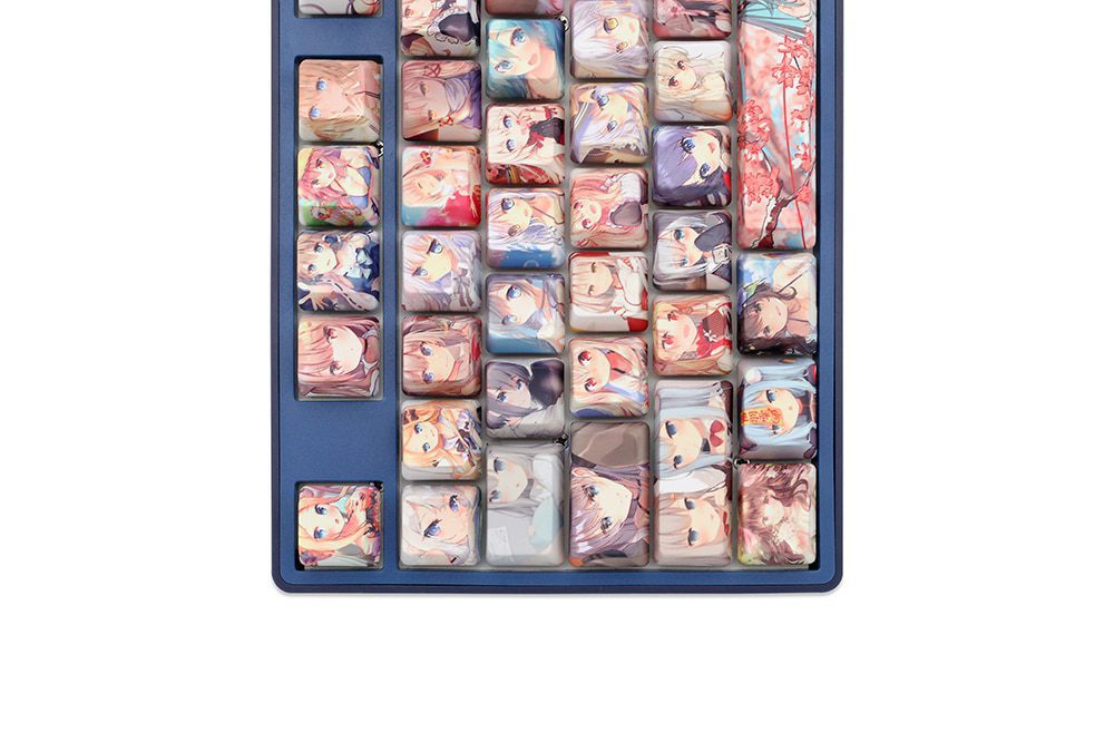 OMO cartoon anime beautiful young girl OEM profile Dye Sub Keycap for mechanical keyboard 60 87 104 tkl ansi xd64 bm60 bm68 OMO cartoon anime beautiful young girl OEM profile Dye Sub Keycap for mechanical keyboard 60 87 104 tkl ansi xd64 bm60 bm68