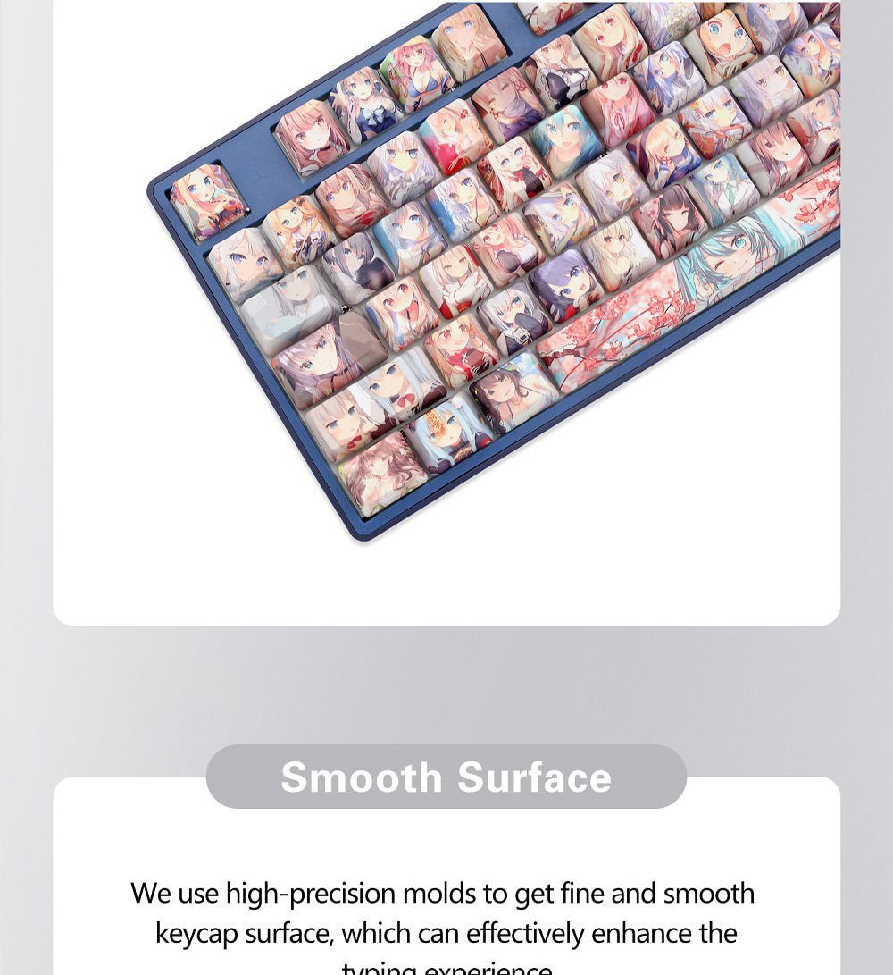 OMO cartoon anime beautiful young girl OEM profile Dye Sub Keycap for mechanical keyboard 60 87 104 tkl ansi xd64 bm60 bm68 OMO cartoon anime beautiful young girl OEM profile Dye Sub Keycap for mechanical keyboard 60 87 104 tkl ansi xd64 bm60 bm68