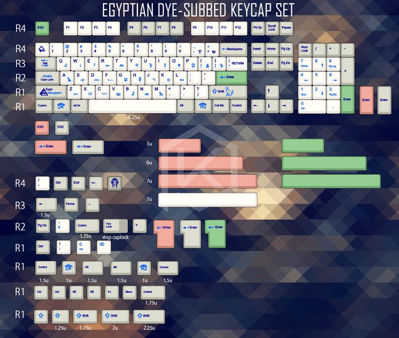 Egyptian 9009 colorway cherry profile Dye Sub Keycap Set thick PBT plastic keyboard gh60 xd60 xd84 tada68 rs96 zz96 87 104 660 Egyptian 9009 colorway cherry profile Dye Sub Keycap Set thick PBT plastic keyboard gh60 xd60 xd84 tada68 rs96 zz96 87 104 660