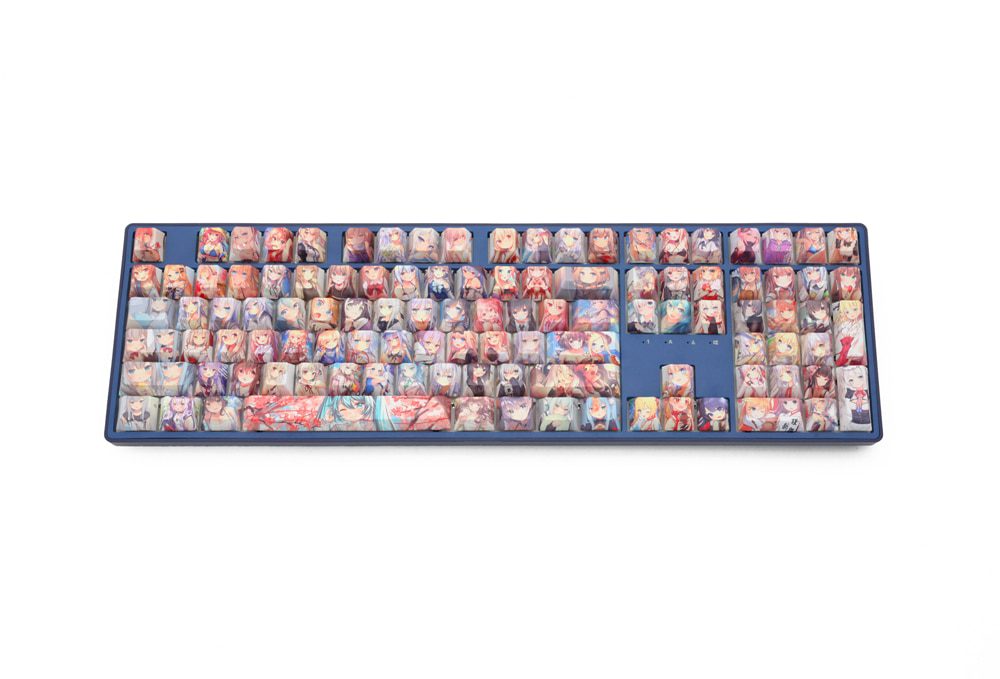 OMO cartoon anime beautiful young girl Cherry profile Dye Sub Keycap for mechanical keyboard 60 87 104 tkl ansi xd64 bm60 bm68