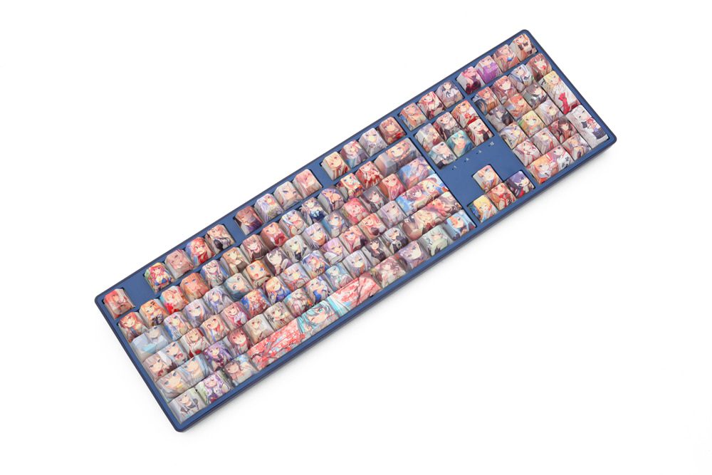 OMO cartoon anime beautiful young girl Cherry profile Dye Sub Keycap for mechanical keyboard 60 87 104 tkl ansi xd64 bm60 bm68