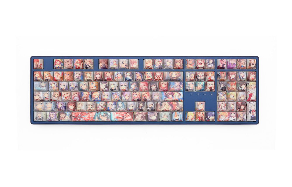 OMO cartoon anime beautiful young girl Cherry profile Dye Sub Keycap for mechanical keyboard 60 87 104 tkl ansi xd64 bm60 bm68