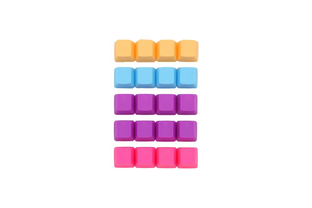taihao Rubber Gaming Keycap Set Rubberized Doubleshot Cherry MX OEM Profile 20 key magenta purple Neon Green Yellow Light Blue