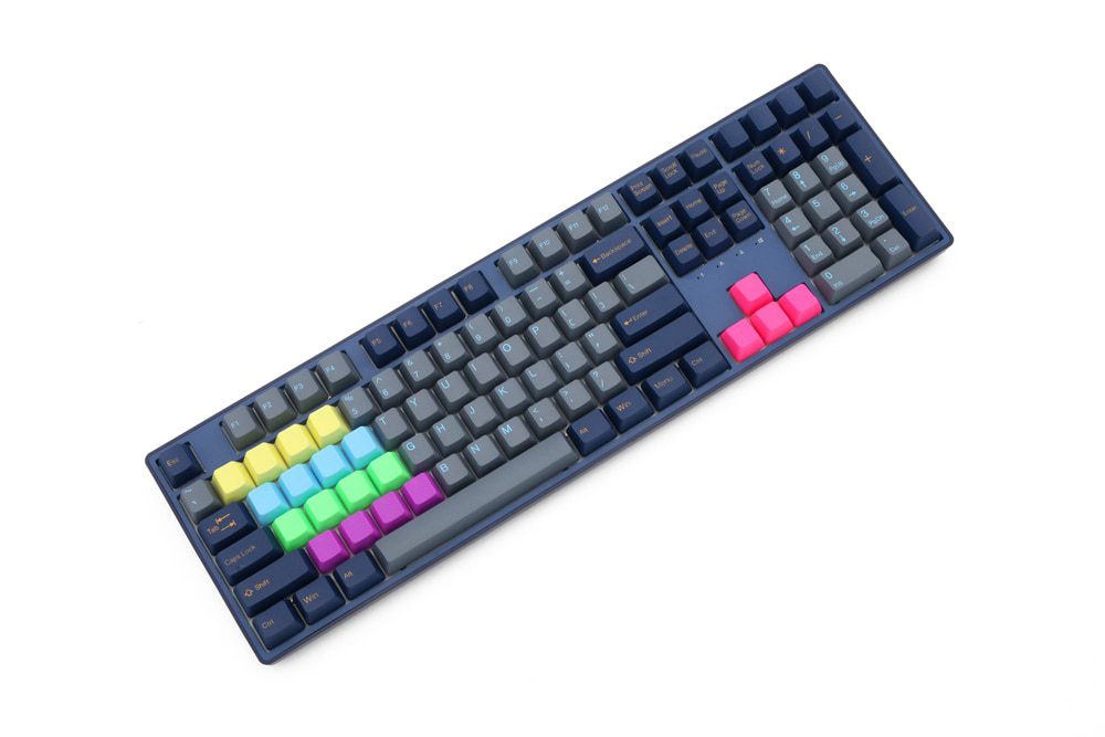 taihao Rubber Gaming Keycap Set Rubberized Doubleshot Cherry MX OEM Profile 20 key magenta purple Neon Green Yellow Light Blue