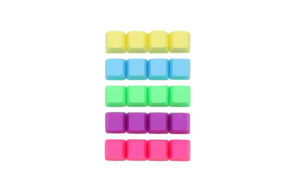 taihao Rubber Gaming Keycap Set Rubberized Doubleshot Cherry MX OEM Profile 20 key magenta purple Neon Green Yellow Light Blue