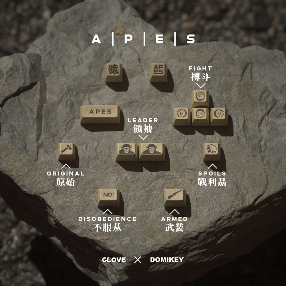 Domikey SA abs doubleshot keycap Apes Time for mx stem keyboard poker 87 104 BM60 BM65 BM68 gh60 xd64 xd68 xd87 Domikey SA abs doubleshot keycap Apes Time for mx stem keyboard poker 87 104 BM60 BM65 BM68 gh60 xd64 xd68 xd87