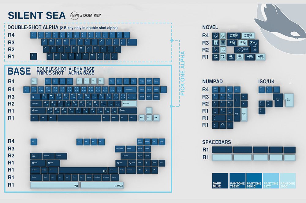 Domikey X iNKY Silent Sea Cherry Profile keycaps for mx stem keyboard poker 87 104 gh60 xd64 xd68 xd84 BM60 BM65 BM68 BM80 Domikey X iNKY Silent Sea Cherry Profile keycaps for mx stem keyboard poker 87 104 gh60 xd64 xd68 xd84 BM60 BM65 BM68 BM80