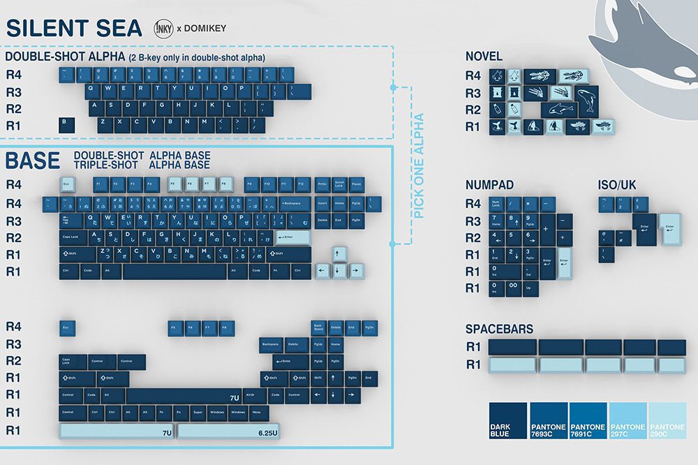 Domikey X iNKY Silent Sea Cherry Profile keycaps for mx stem keyboard poker 87 104 gh60 xd64 xd68 xd84 BM60 BM65 BM68 BM80 Domikey X iNKY Silent Sea Cherry Profile keycaps for mx stem keyboard poker 87 104 gh60 xd64 xd68 xd84 BM60 BM65 BM68 BM80