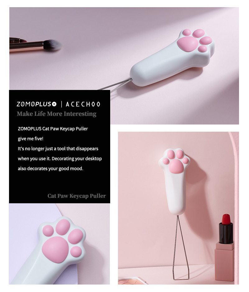 ZOMO Kawaii Cute Cat Paw Fairy Stick Golden Hoop Keycap Puller for Mechanical Keyboard Custom Keyboard Key Puller ZOMO Kawaii Cute Cat Paw Fairy Stick Golden Hoop Keycap Puller for Mechanical Keyboard Custom Keyboard Key Puller