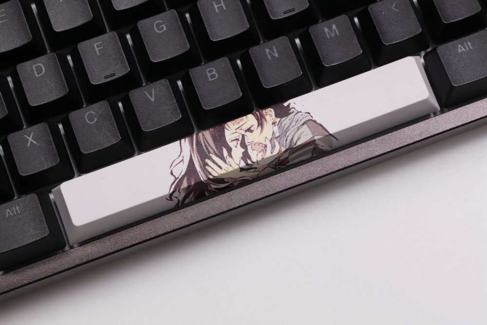 Allover dye subbed Keycap Novelty 6.25u spacebar pbt for custom mechanical keyboard Demon Slayer Kamado Tanjirou Nezuko Allover dye subbed Keycap Novelty 6.25u spacebar pbt for custom mechanical keyboard Demon Slayer Kamado Tanjirou Nezuko