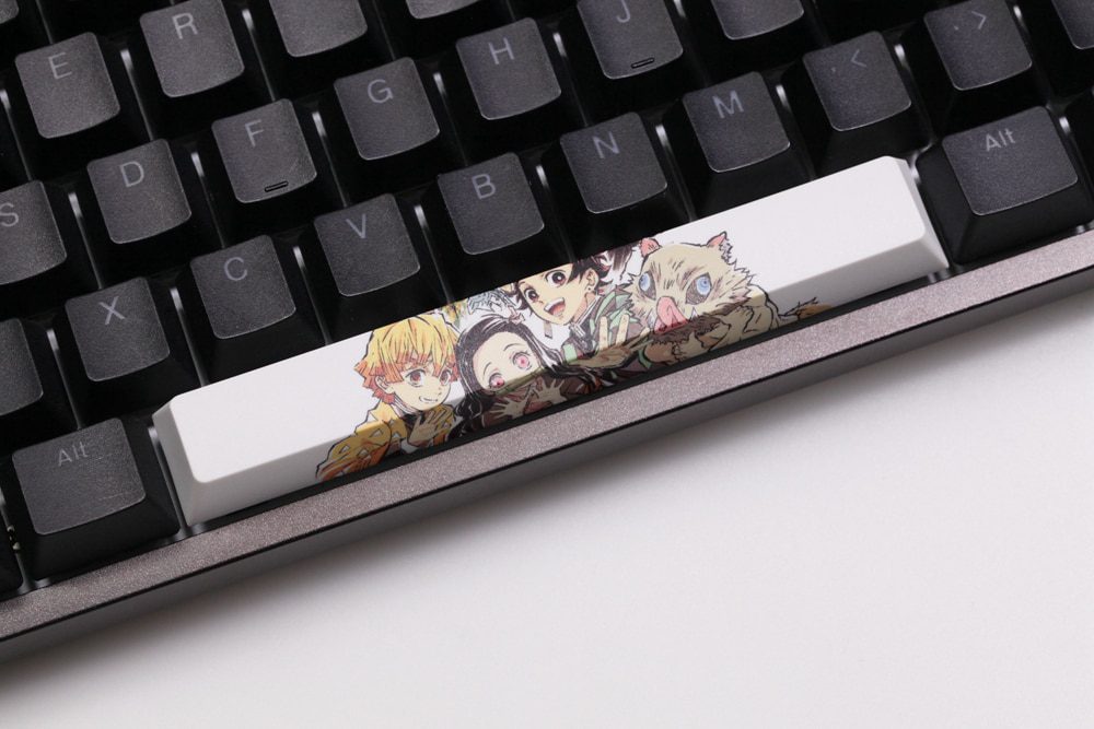 Allover dye subbed Keycap Novelty 6.25u spacebar pbt for custom mechanical keyboard Demon Slayer Kamado Tanjirou Nezuko Allover dye subbed Keycap Novelty 6.25u spacebar pbt for custom mechanical keyboard Demon Slayer Kamado Tanjirou Nezuko