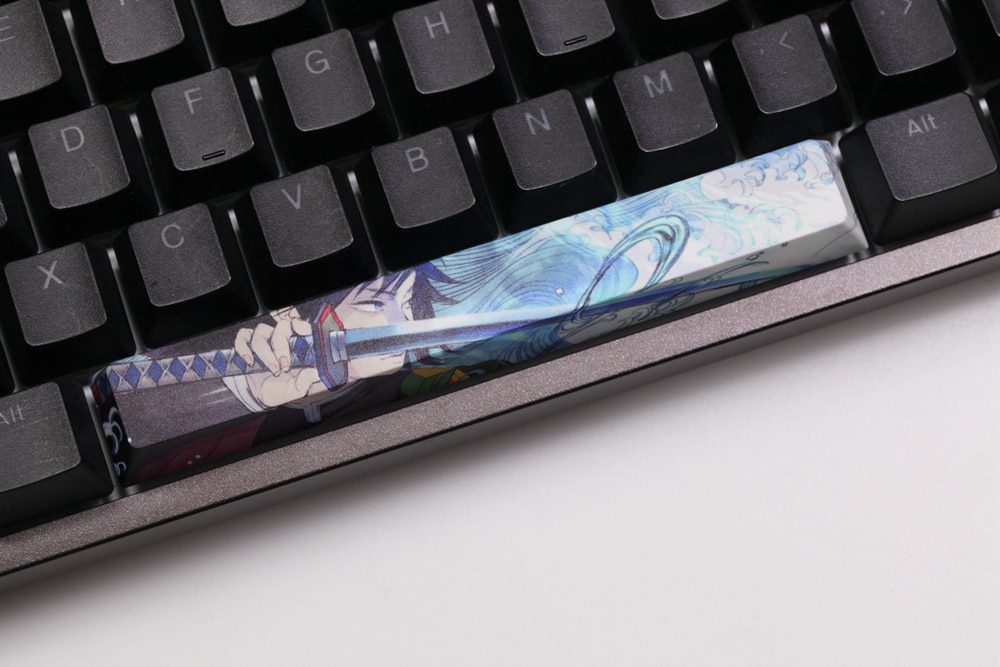 Allover dye subbed Keycap Novelty 6.25u spacebar pbt for custom mechanical keyboard Demon Slayer Kamado Tanjirou Nezuko Allover dye subbed Keycap Novelty 6.25u spacebar pbt for custom mechanical keyboard Demon Slayer Kamado Tanjirou Nezuko