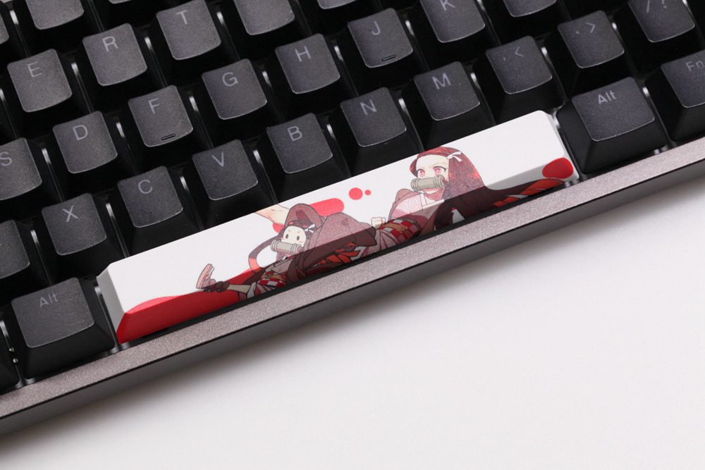 Allover dye subbed Keycap Novelty 6.25u spacebar pbt for custom mechanical keyboard Demon Slayer Kamado Tanjirou Nezuko Allover dye subbed Keycap Novelty 6.25u spacebar pbt for custom mechanical keyboard Demon Slayer Kamado Tanjirou Nezuko