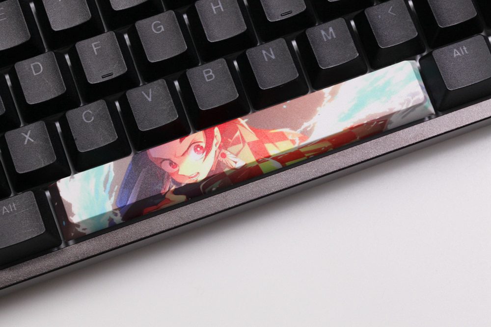 Allover dye subbed Keycap Novelty 6.25u spacebar pbt for custom mechanical keyboard Demon Slayer Kamado Tanjirou Nezuko Allover dye subbed Keycap Novelty 6.25u spacebar pbt for custom mechanical keyboard Demon Slayer Kamado Tanjirou Nezuko