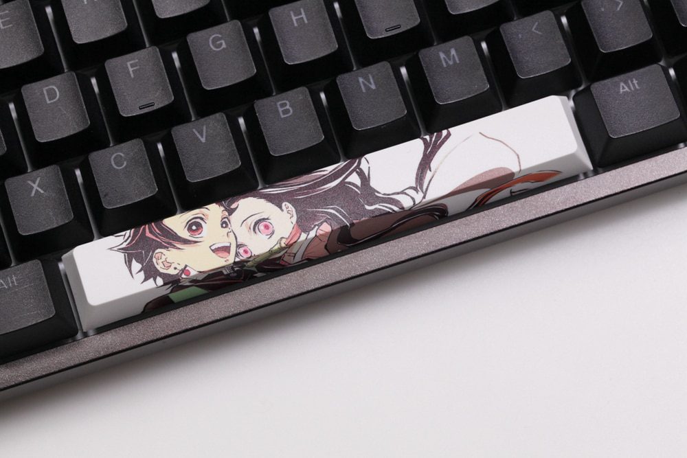 Allover dye subbed Keycap Novelty 6.25u spacebar pbt for custom mechanical keyboard Demon Slayer Kamado Tanjirou Nezuko Allover dye subbed Keycap Novelty 6.25u spacebar pbt for custom mechanical keyboard Demon Slayer Kamado Tanjirou Nezuko