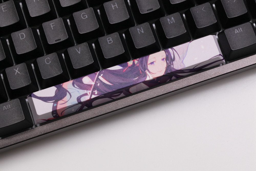 Allover dye subbed Keycap Novelty 6.25u spacebar pbt for custom mechanical keyboard Demon Slayer Kamado Tanjirou Nezuko Allover dye subbed Keycap Novelty 6.25u spacebar pbt for custom mechanical keyboard Demon Slayer Kamado Tanjirou Nezuko