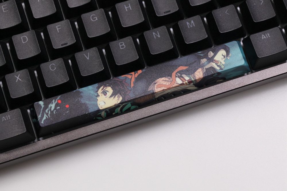 Allover dye subbed Keycap Novelty 6.25u spacebar pbt for custom mechanical keyboard Demon Slayer Kamado Tanjirou Nezuko Allover dye subbed Keycap Novelty 6.25u spacebar pbt for custom mechanical keyboard Demon Slayer Kamado Tanjirou Nezuko