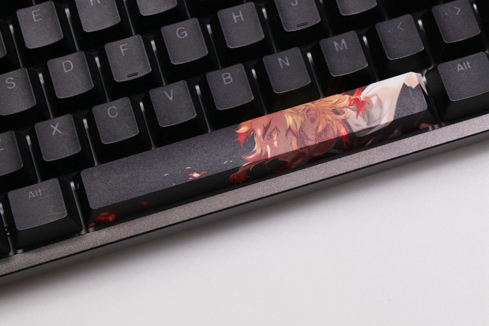 Allover dye subbed Keycap Novelty 6.25u spacebar pbt for custom mechanical keyboard Demon Slayer Kamado Tanjirou Nezuko Allover dye subbed Keycap Novelty 6.25u spacebar pbt for custom mechanical keyboard Demon Slayer Kamado Tanjirou Nezuko