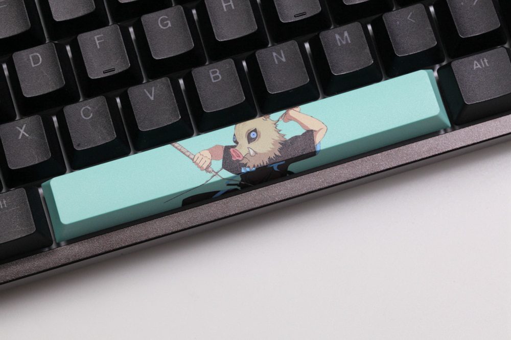 Allover dye subbed Keycap Novelty 6.25u spacebar pbt for custom mechanical keyboard Demon Slayer Kamado Tanjirou Nezuko Allover dye subbed Keycap Novelty 6.25u spacebar pbt for custom mechanical keyboard Demon Slayer Kamado Tanjirou Nezuko