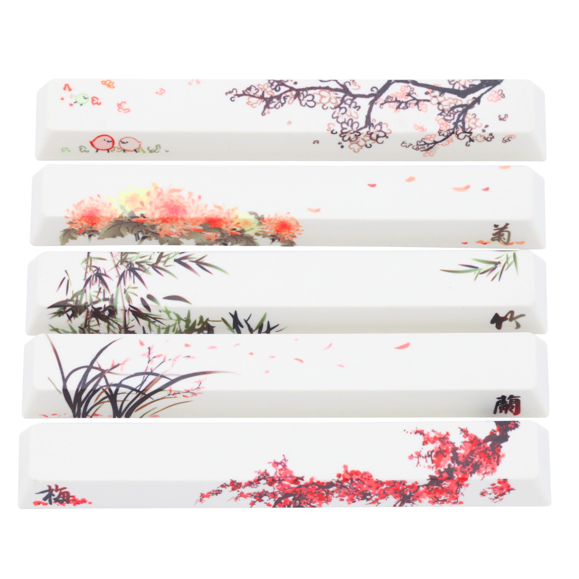 Allover dye subbed Keycap Novelty 6.25u spacebar pbt for custom mechanical keyboard Demon Slayer Kamado Tanjirou Nezuko