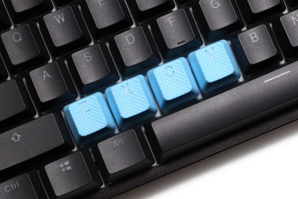 taihao Rubber Gaming Keycap Set Rubberized Doubleshot Cherry MX OEM Profile 4 key zxcv magenta light blue Neon Yellow Neon Green