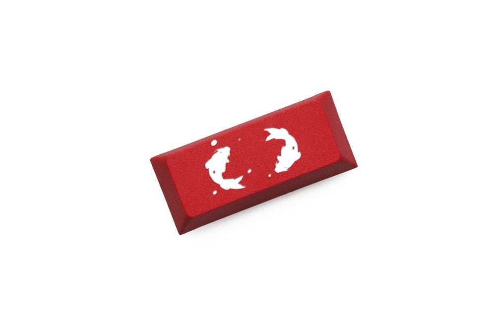 Novelty cherry profile dip dye sculpture pbt keycap for mechanical keyboard laser etched legend koi fish enter black red blue