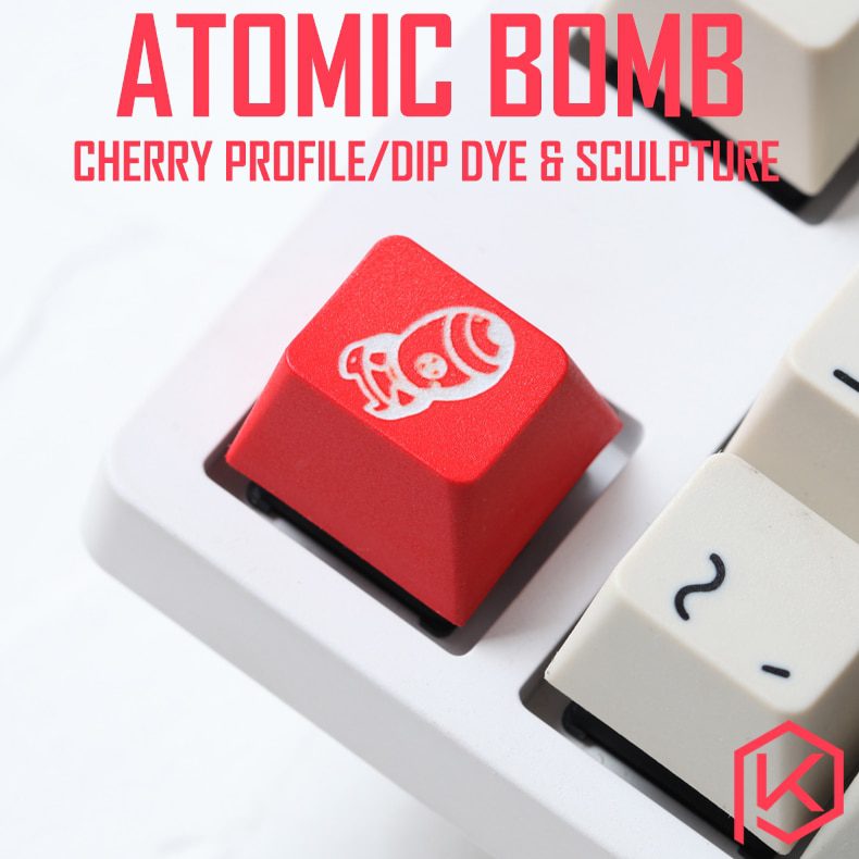 Novelty cherry profile dip dye sculpture pbt keycap for mechanical keyboard laser etched legend koi fish enter black red blue