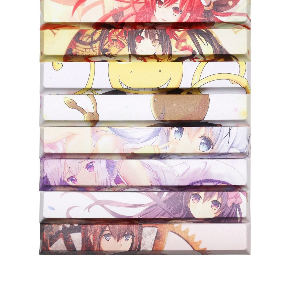 Allover dye subbed Keycap Novelty 6.25u spacebar pbt for keyboard Makise Kurisu Korosensei Emilia Kafuu Chino Tokisaki Kurumi Allover dye subbed Keycap Novelty 6.25u spacebar pbt for keyboard Makise Kurisu Korosensei Emilia Kafuu Chino Tokisaki Kurumi