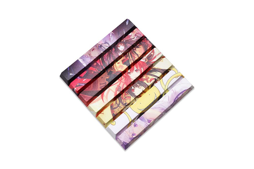 Allover dye subbed Keycap Novelty 6.25u spacebar pbt for keyboard Makise Kurisu Korosensei Emilia Kafuu Chino Tokisaki Kurumi Allover dye subbed Keycap Novelty 6.25u spacebar pbt for keyboard Makise Kurisu Korosensei Emilia Kafuu Chino Tokisaki Kurumi