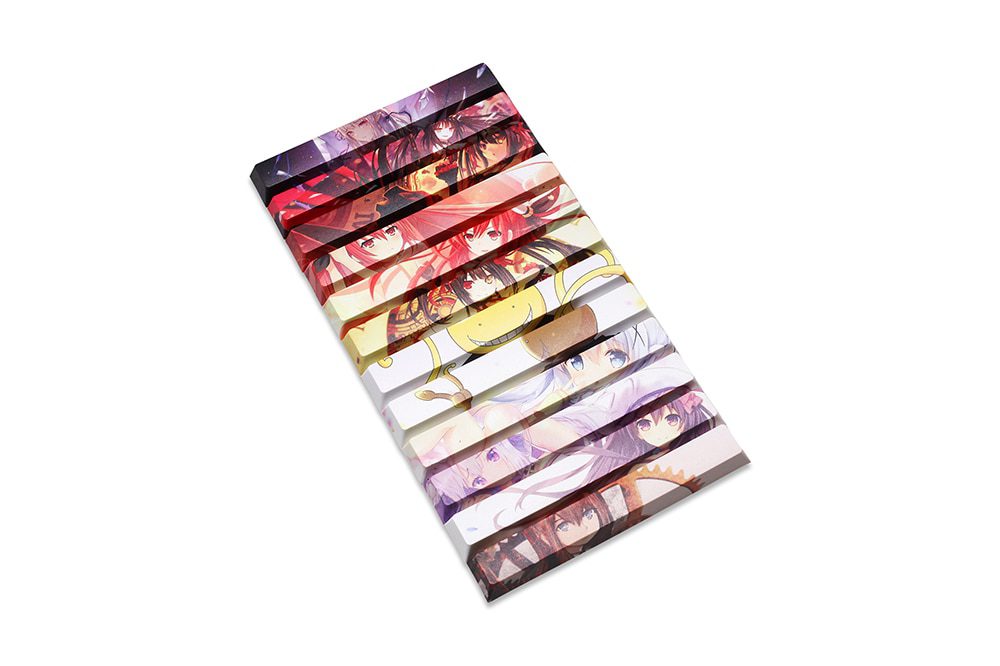 Allover dye subbed Keycap Novelty 6.25u spacebar pbt for keyboard Makise Kurisu Korosensei Emilia Kafuu Chino Tokisaki Kurumi Allover dye subbed Keycap Novelty 6.25u spacebar pbt for keyboard Makise Kurisu Korosensei Emilia Kafuu Chino Tokisaki Kurumi