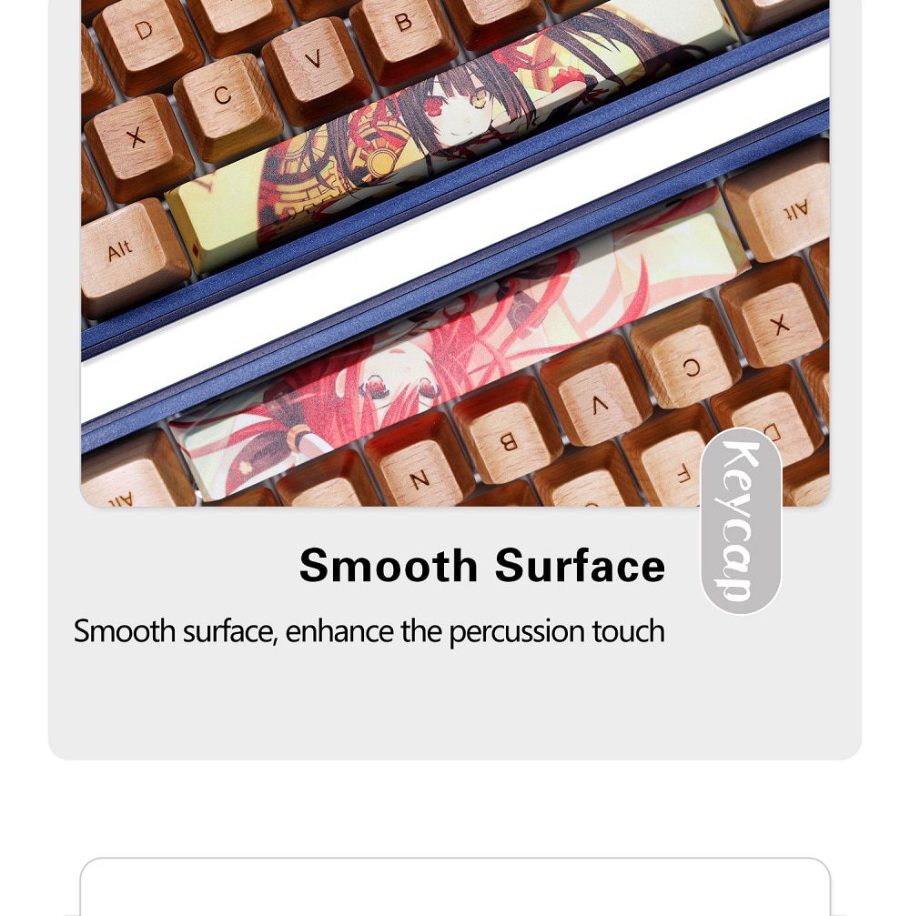 Allover dye subbed Keycap Novelty 6.25u spacebar pbt for keyboard Makise Kurisu Korosensei Emilia Kafuu Chino Tokisaki Kurumi Allover dye subbed Keycap Novelty 6.25u spacebar pbt for keyboard Makise Kurisu Korosensei Emilia Kafuu Chino Tokisaki Kurumi