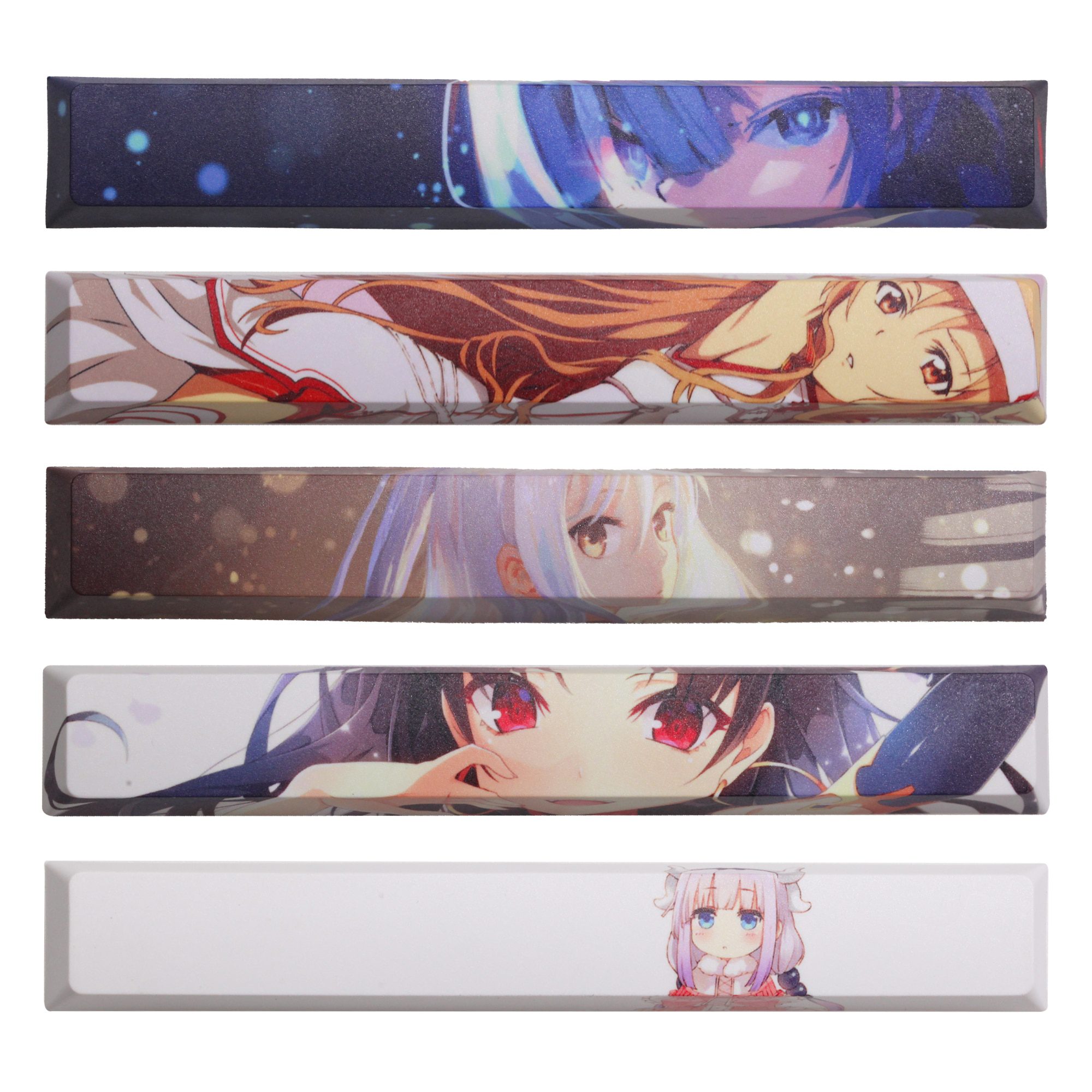 Allover dye subbed Keycap Novelty 6.25u spacebar pbt for keyboard KannaKamui Rem Tachibana Kanade Yuuki Asuna Tohsaka Rin Allover dye subbed Keycap Novelty 6.25u spacebar pbt for keyboard KannaKamui Rem Tachibana Kanade Yuuki Asuna Tohsaka Rin