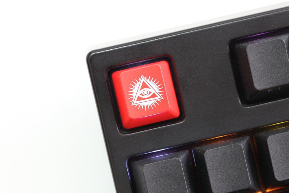 Novelty Shine Through Keycaps ABS Etched back lit black red esc Eye of Providence All seeing Eye God Novelty Shine Through Keycaps ABS Etched back lit black red esc Eye of Providence All seeing Eye God