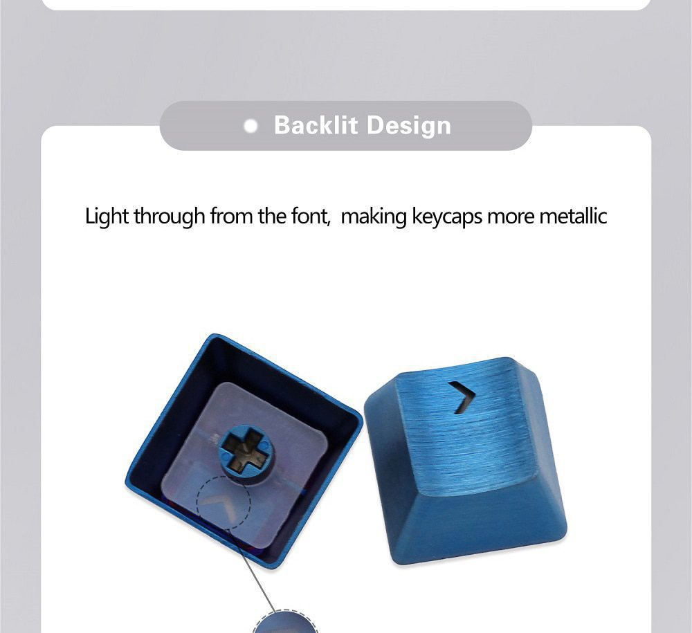 Teamwolf stainless steel MX Metal Keycap for keyboard gaming key Arrow Key R4 light through back lit Black Blue Gold gradient Teamwolf stainless steel MX Metal Keycap for keyboard gaming key Arrow Key R4 light through back lit Black Blue Gold gradient