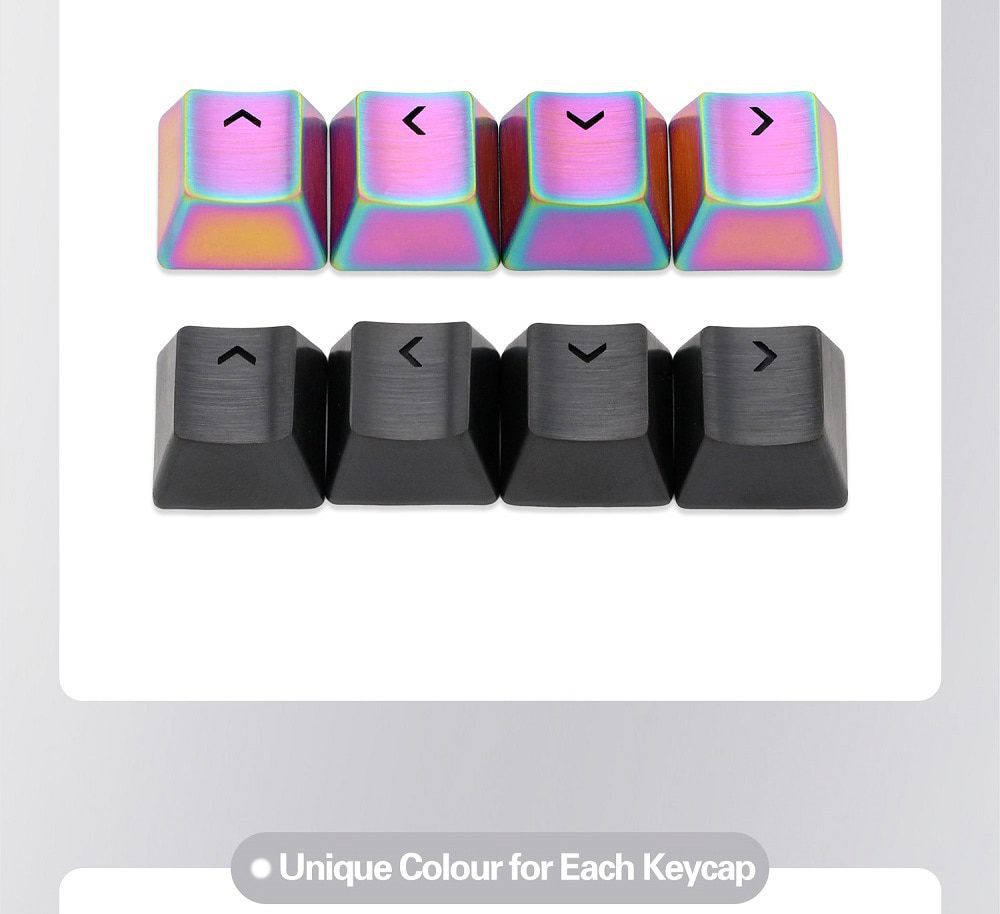 Teamwolf stainless steel MX Metal Keycap for keyboard gaming key Arrow Key R4 light through back lit Black Blue Gold gradient Teamwolf stainless steel MX Metal Keycap for keyboard gaming key Arrow Key R4 light through back lit Black Blue Gold gradient