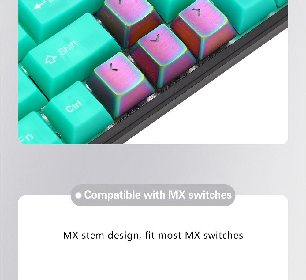 Teamwolf stainless steel MX Metal Keycap for keyboard gaming key Arrow Key R4 light through back lit Black Blue Gold gradient Teamwolf stainless steel MX Metal Keycap for keyboard gaming key Arrow Key R4 light through back lit Black Blue Gold gradient