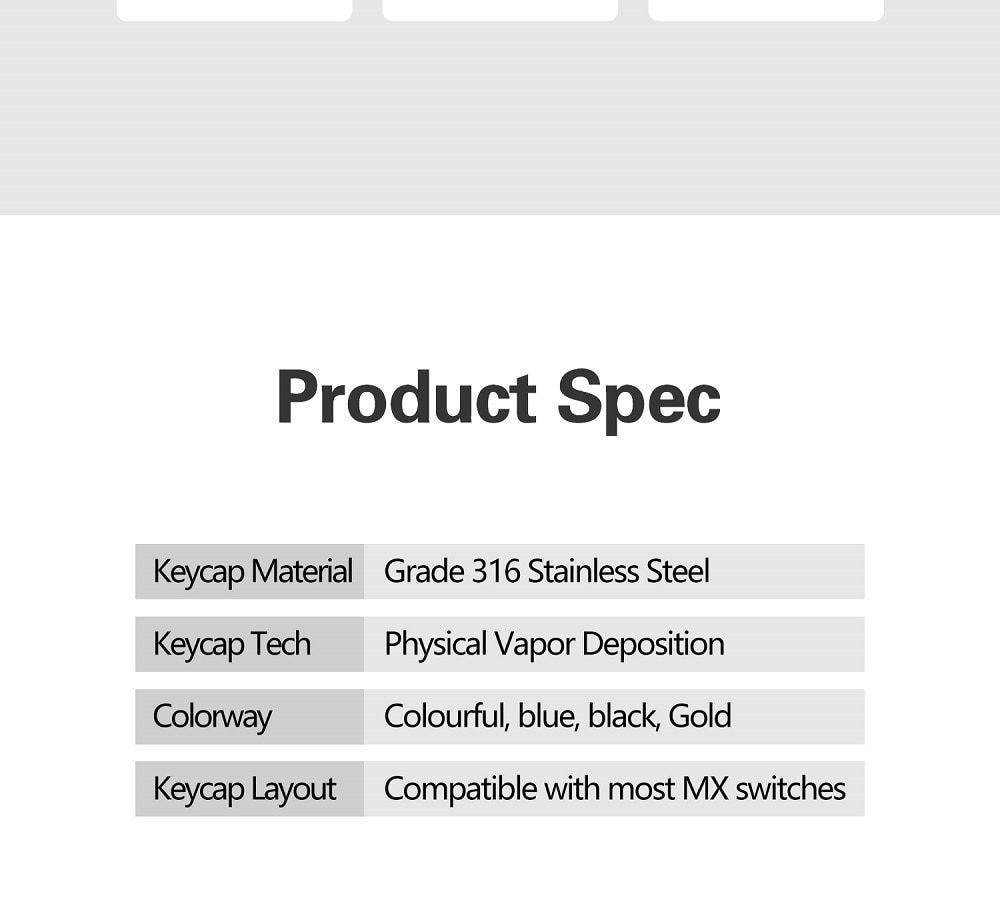 Teamwolf stainless steel MX Metal Keycap for keyboard gaming key Arrow Key R4 light through back lit Black Blue Gold gradient Teamwolf stainless steel MX Metal Keycap for keyboard gaming key Arrow Key R4 light through back lit Black Blue Gold gradient