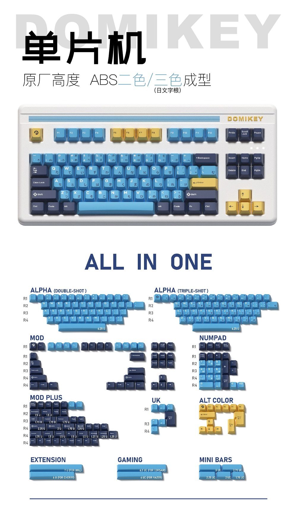 Domikey Single Chip All in One Cherry Profile abs doubleshot keycap for mx stem keyboard poker 87 104 gh60 xd64 xd68 BM60 BM65 Domikey Single Chip All in One Cherry Profile abs doubleshot keycap for mx stem keyboard poker 87 104 gh60 xd64 xd68 BM60 BM65