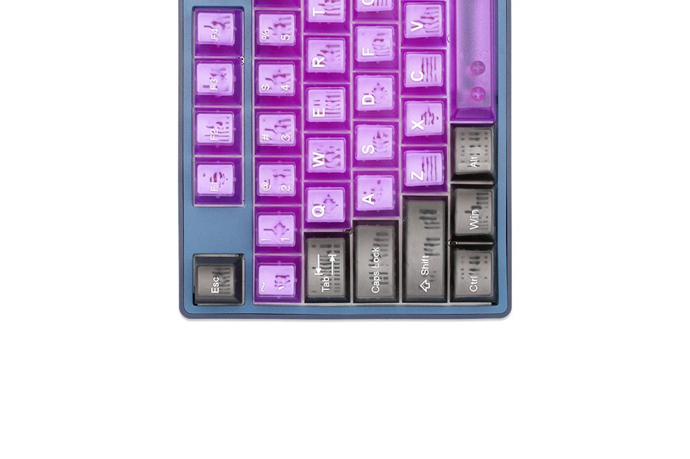 Taihao Purple Boom Translucent Cubic ABS Type Doubleshot Keycap for mechanical keyboard color of Purple Red Colorway All in One Taihao Purple Boom Translucent Cubic ABS Type Doubleshot Keycap for mechanical keyboard color of Purple Red Colorway All in One