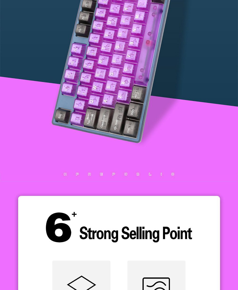 Taihao Purple Boom Translucent Cubic ABS Type Doubleshot Keycap for mechanical keyboard color of Purple Red Colorway All in One Taihao Purple Boom Translucent Cubic ABS Type Doubleshot Keycap for mechanical keyboard color of Purple Red Colorway All in One