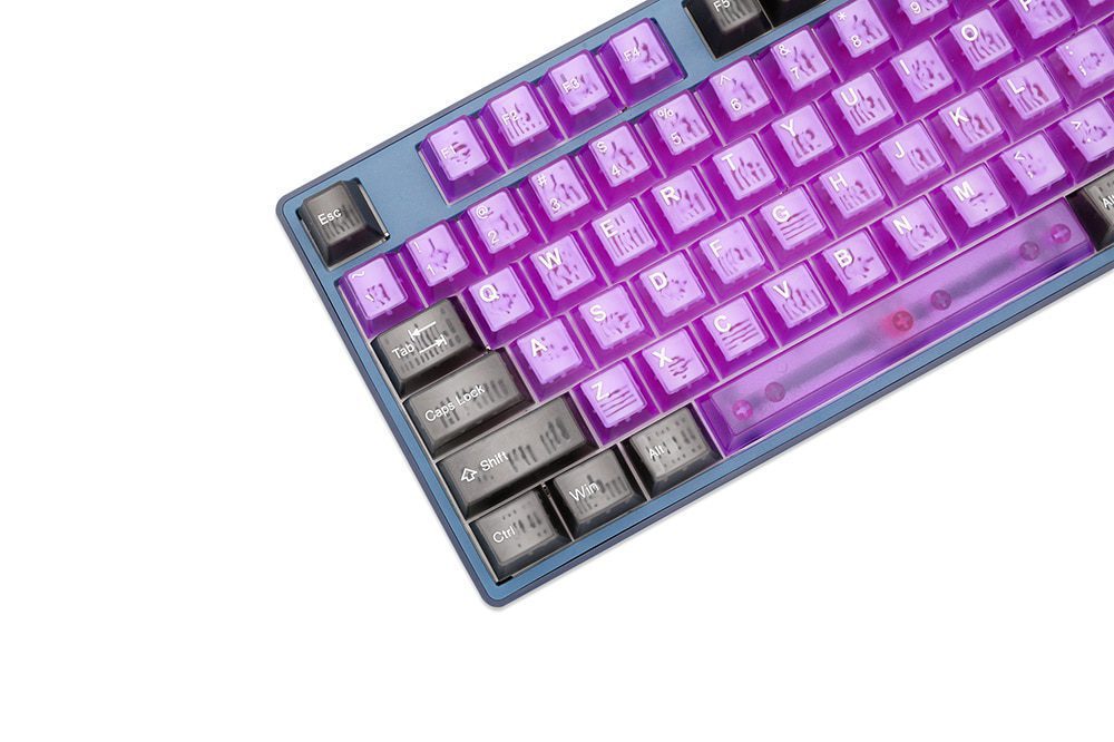 Taihao Purple Boom Translucent Cubic ABS Type Doubleshot Keycap for mechanical keyboard color of Purple Red Colorway All in One Taihao Purple Boom Translucent Cubic ABS Type Doubleshot Keycap for mechanical keyboard color of Purple Red Colorway All in One