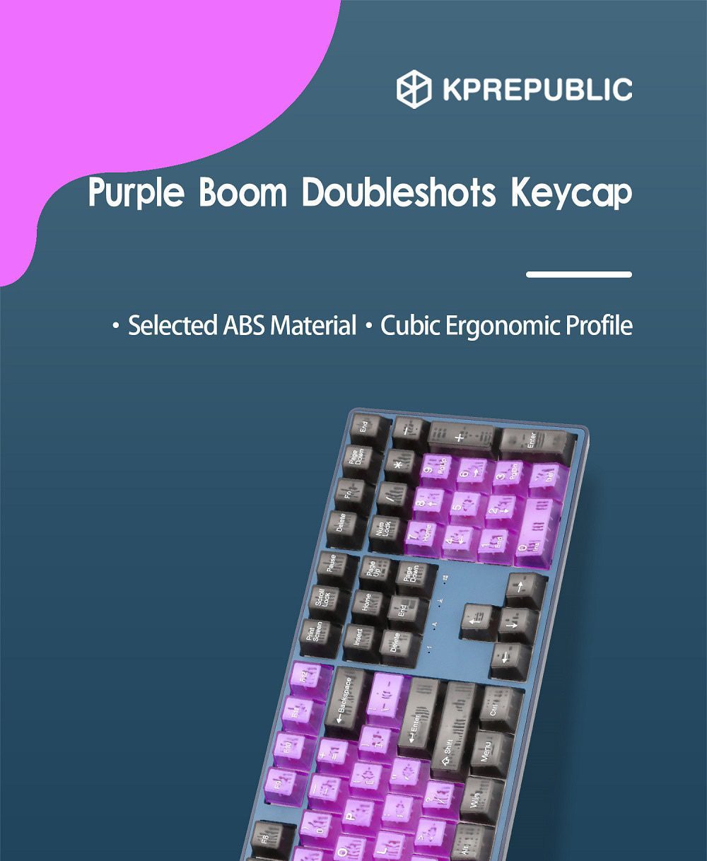 Taihao Purple Boom Translucent Cubic ABS Type Doubleshot Keycap for mechanical keyboard color of Purple Red Colorway All in One Taihao Purple Boom Translucent Cubic ABS Type Doubleshot Keycap for mechanical keyboard color of Purple Red Colorway All in One