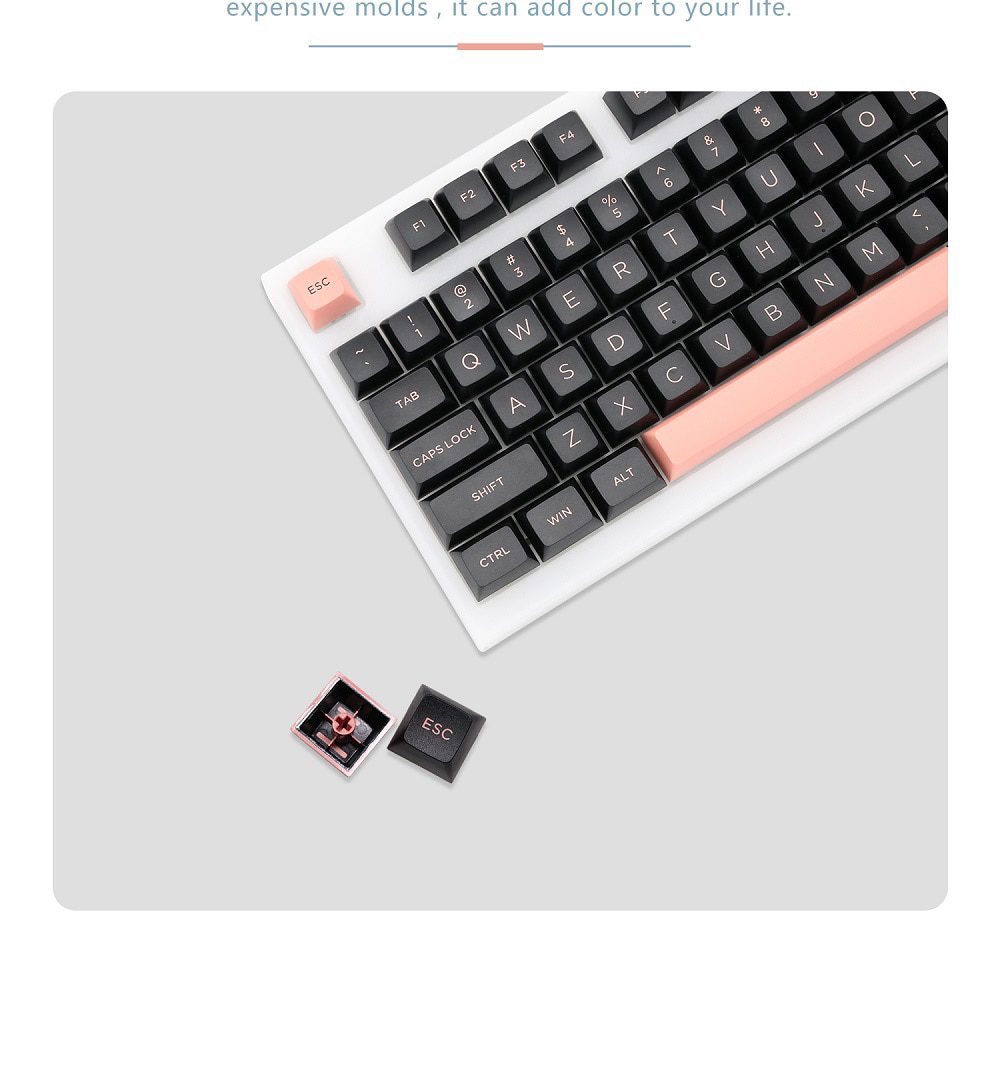 WM OSA Profile Black Pink PBT doubleshot keycap for mx stem keyboard all in One 60 87 104 tkl ansi bm60 bm65 bm68 xd64 xd68 WM OSA Profile Black Pink PBT doubleshot keycap for mx stem keyboard all in One 60 87 104 tkl ansi bm60 bm65 bm68 xd64 xd68