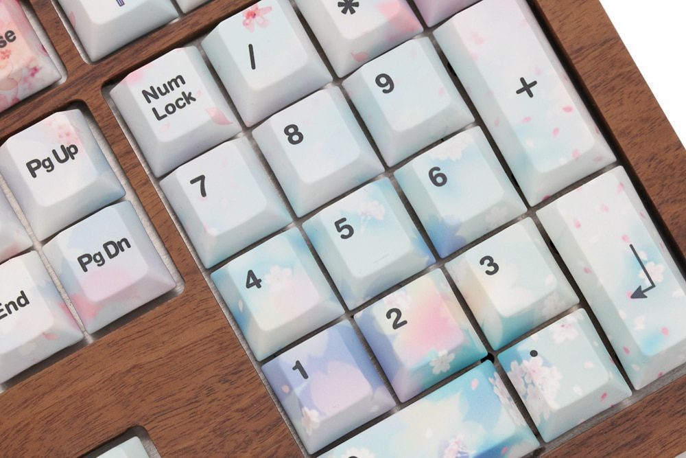[only keycap] cherry profile all over Dye Sub Keycap loop rain of flower for mechanical keyboard gh60 87 104 tkl ansi 3000 3494