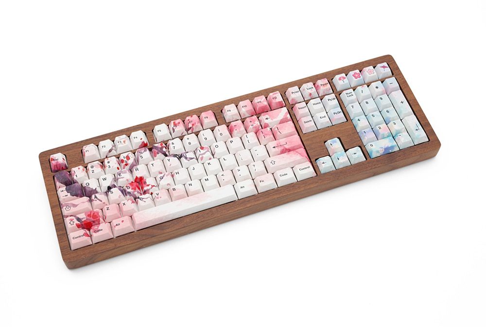 [only keycap] cherry profile all over Dye Sub Keycap loop rain of flower for mechanical keyboard gh60 87 104 tkl ansi 3000 3494