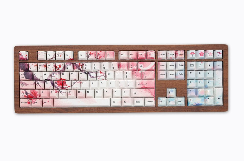 [only keycap] cherry profile all over Dye Sub Keycap loop rain of flower for mechanical keyboard gh60 87 104 tkl ansi 3000 3494