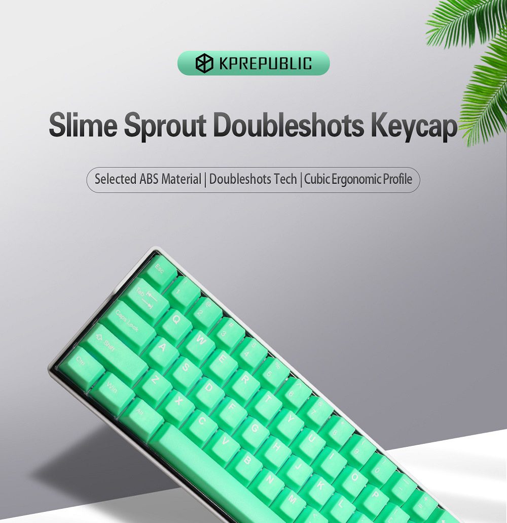 Taihao Haunted Slime Sprout ABS Doubleshot Keycap Translucent Cubic for mechanical keyboard color of Green Colorway Taihao Haunted Slime Sprout ABS Doubleshot Keycap Translucent Cubic for mechanical keyboard color of Green Colorway