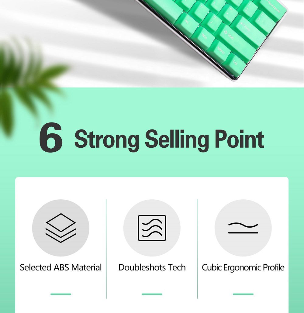 Taihao Haunted Slime Sprout ABS Doubleshot Keycap Translucent Cubic for mechanical keyboard color of Green Colorway Taihao Haunted Slime Sprout ABS Doubleshot Keycap Translucent Cubic for mechanical keyboard color of Green Colorway