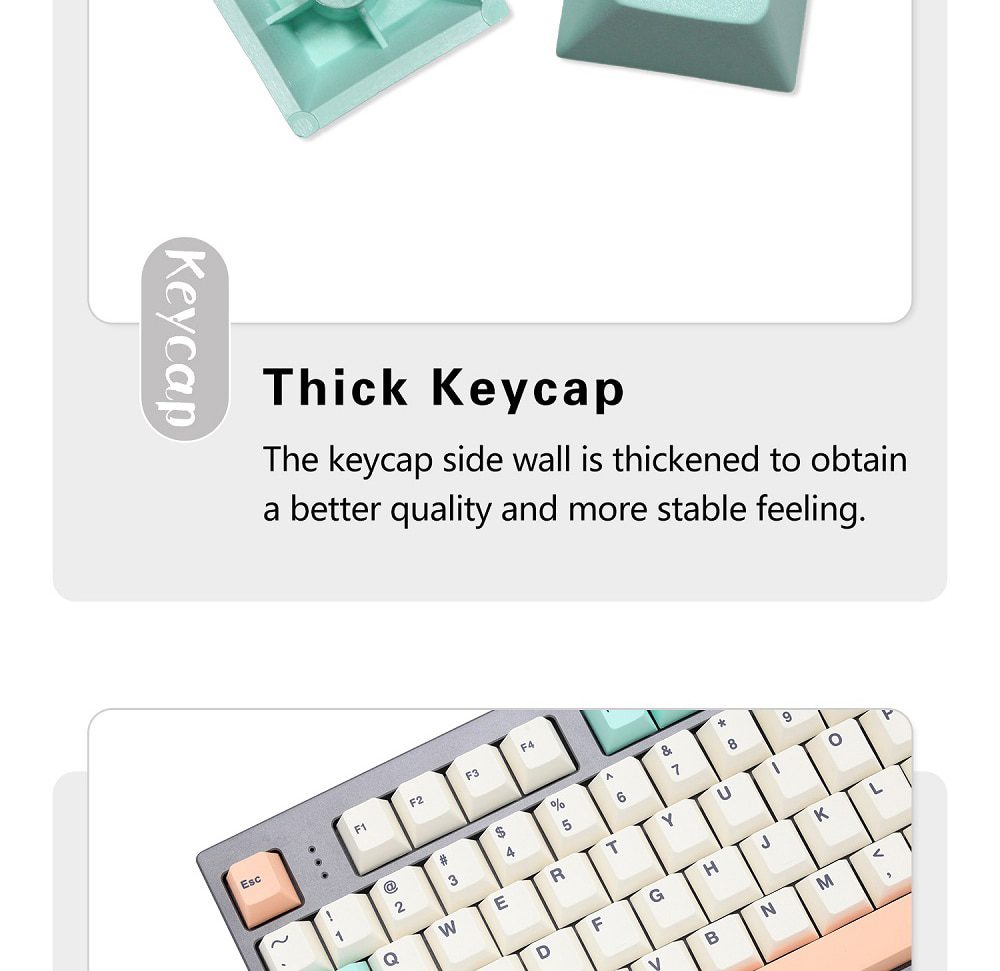 WM Elegant Beige Green Dye Sub Keycap Thick PBT Cherry Profile for keyboard 87 tkl 104 ansi xd64 bm60 xd68 bm65 bm68 WM Elegant Beige Green Dye Sub Keycap Thick PBT Cherry Profile for keyboard 87 tkl 104 ansi xd64 bm60 xd68 bm65 bm68